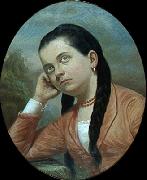 Almeida Junior Portrait of a young woman oil painting